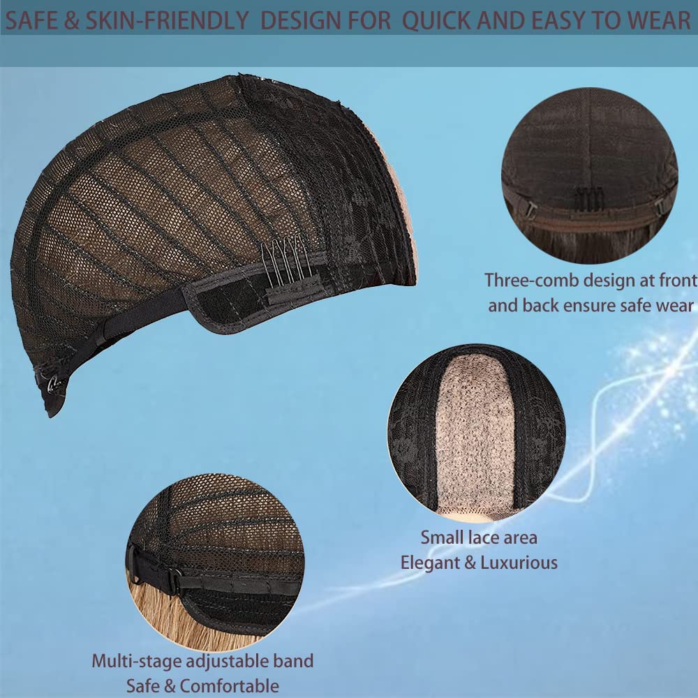 Long Ombre Blonde Wigs for Women 26 inch Long Wavy Middle Part Wig Ombre Blonde Wigs Upgraded Protein Fiber Hair Replacement Wig Cosplay Costume Halloween Wig(26'' Brown Ombre Blonde)